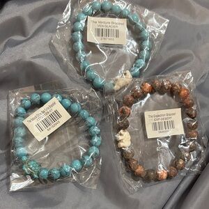 Turquoise & Earth Tone Beaded Bracelet Set